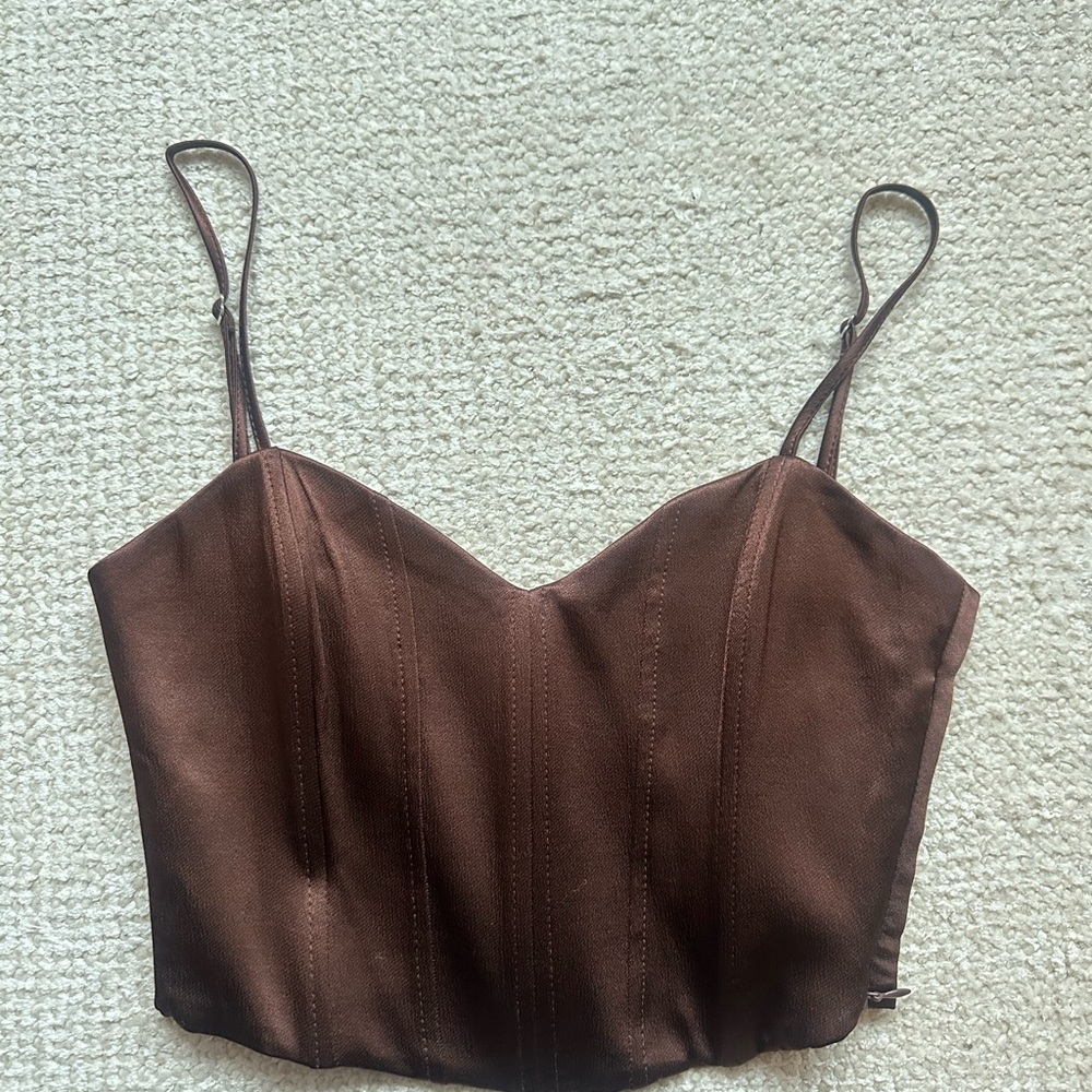 Zara brown corset top